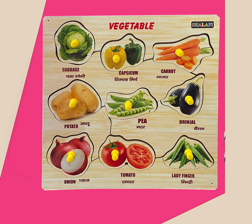 SHALAFI SHALAFI Learning Preschool Early Educational Development Vegetable Peg Puzzle Board Toys(1 Pieces) - Flipkart Deal