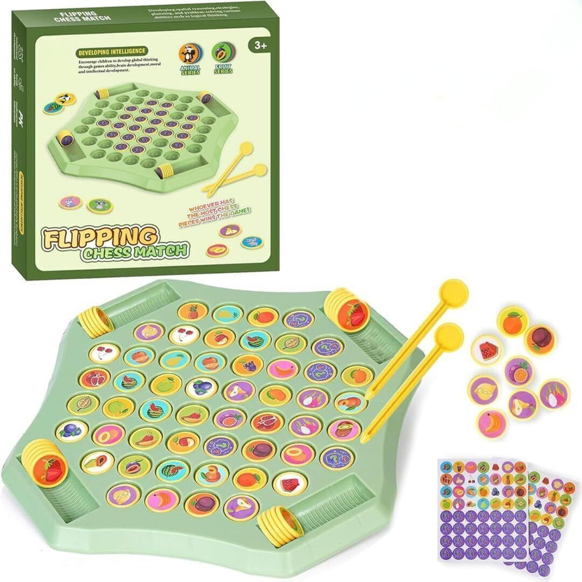 CountryLink 54PCS Animal Flip Memory Chess Game – Fun Matching Board Game for Kids & Travel Party & Fun Board Game