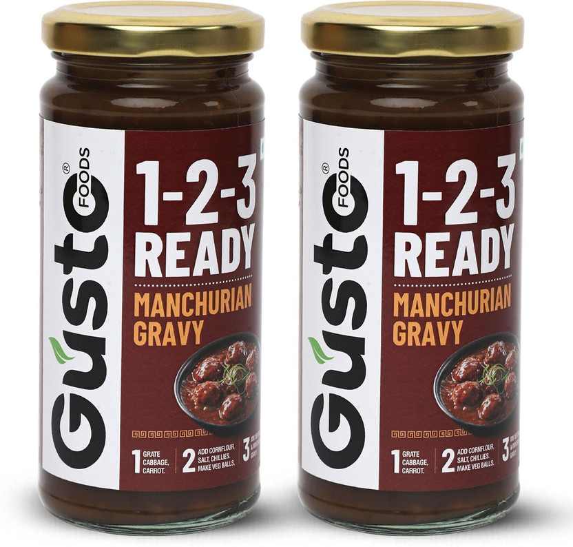 Gusto Foods Manchuian Gravy | Indo-Chinese Gravy | Ready to Cook in 3 Steps 500 g(Pack of 2)