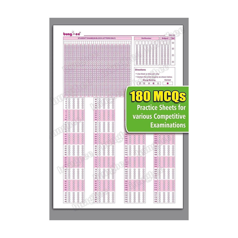 OMR Sheets For Practice, 180 MCQ - 105 Sheets(Loose Sheets, Zepten Retail)