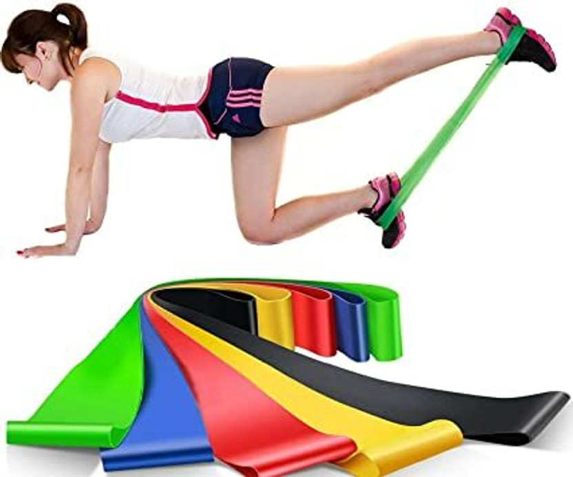 TRIMMO Loop Band Gym Home Workout Yoga Fitness Pilates Exercise Stretch Elastic Bands Resistance Tube(Multicolor)