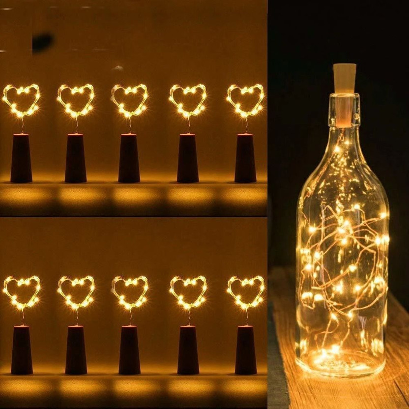 Party Pack 20 LEDs 2.03 m Yellow Steady Bulb Rice Lights(Pack of 10)