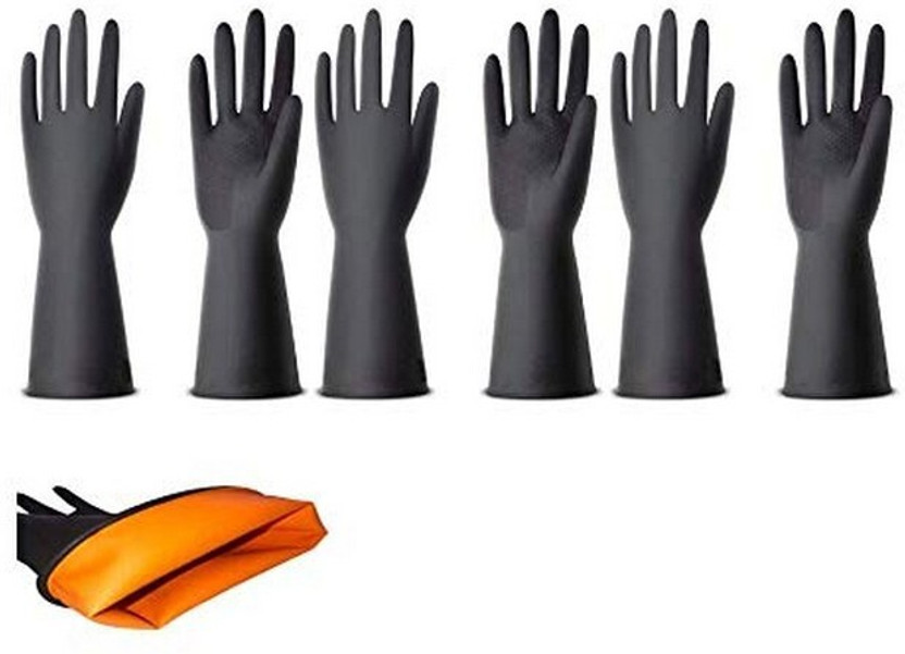 NARV Hand Gloves For Dishwashing Kitchen Bathroom Toilet Cleaning Food Processing Wet and Dry Glove Set(Free Size Pack of 6)
