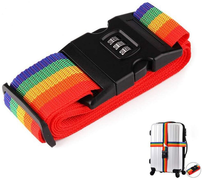 Toxen Locks Strap Number Lock for Luggage Belt Adjustable Luggage Strap Locks Luggage Luggage Strap(Multicolor)