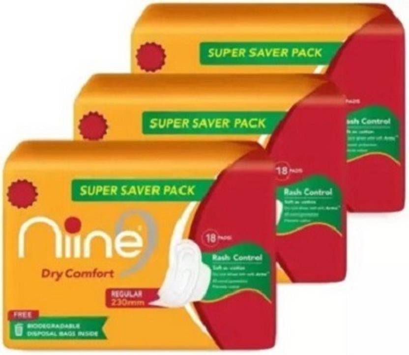 nine Soft & Rash Free XL Sanitary Pads, With 6 Seconds Absorption For