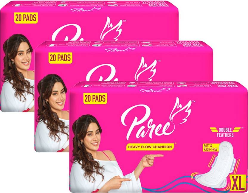 Paree Soft & Rash Free XL Sanitary Pads, With 3 Seconds Absorption For