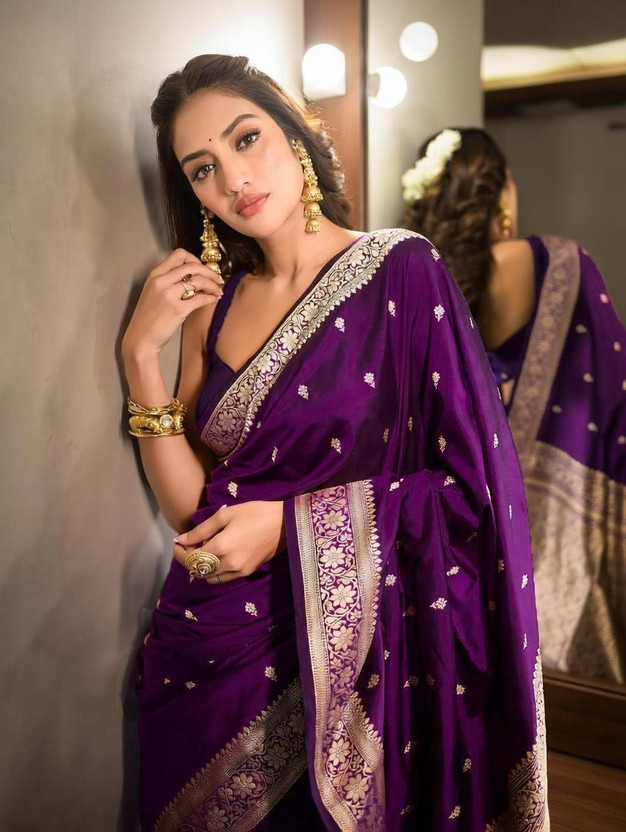AVANTIKA AVANTIKA FASHION Woven Kanjivaram Pure Silk, Art Silk Saree(Purple) - Flipkart Deal