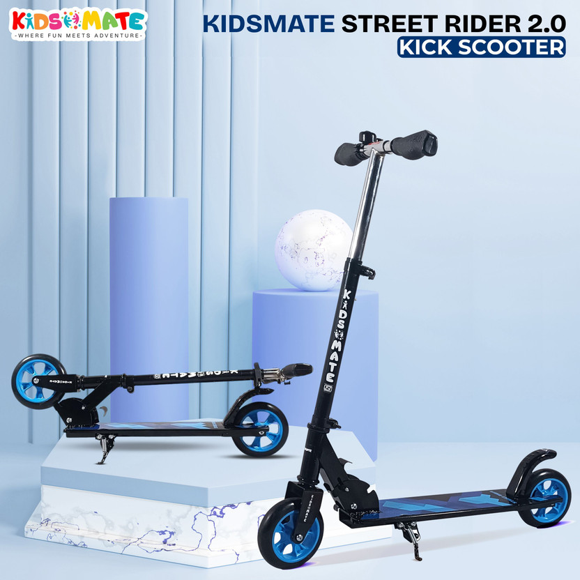 Kidsmate Street Rider 2.0 Foldable Kick Scooter for Kids, 2 Wheel with Adjustable Height Kids Scooter(Blue, Pack of 1)