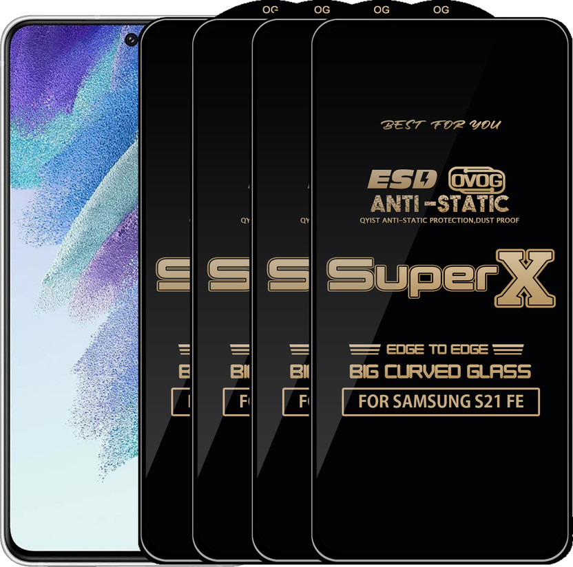 Qyist Edge To Edge Tempered Glass for SAMSUNG S21 FE(Pack of 4)