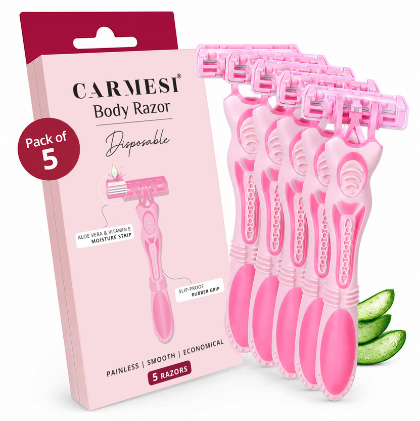 Carmesi Disposable Body Razors for Women | Safe, Hygienic & Economical, Women(Pack of 5)