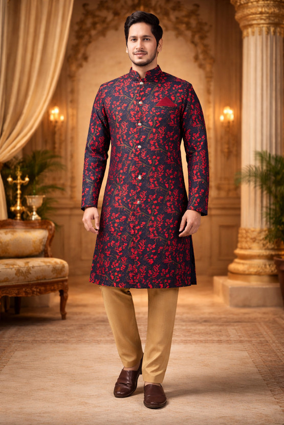 Ethzy Printed Sherwani