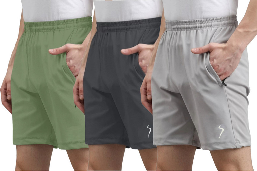 Sarahna Solid Men Multicolor Sports Shorts