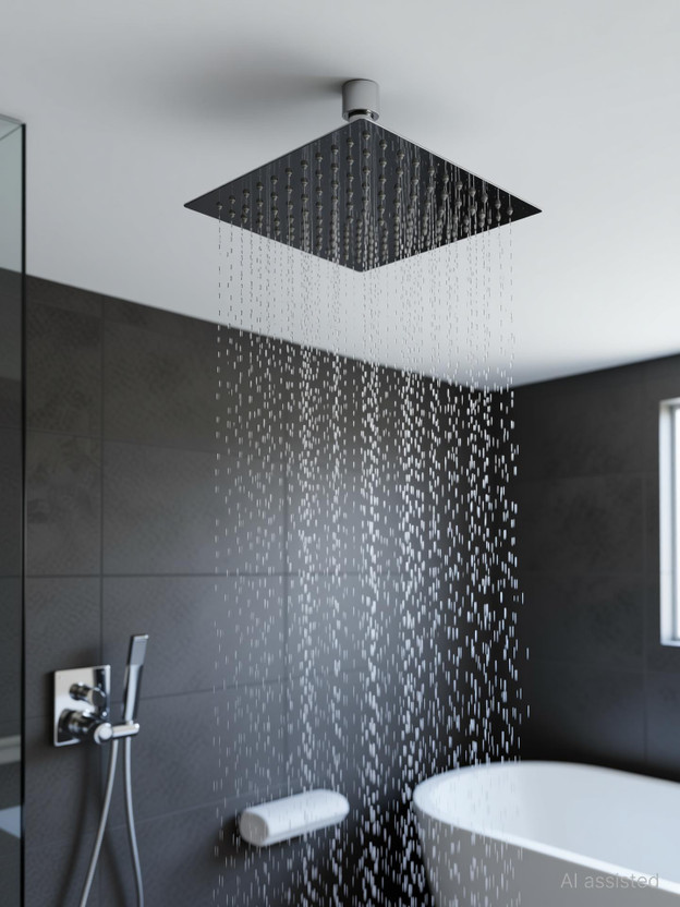 CLIBO 6X6 (6 inch) Stainless Steel Rain Shower Head without Arm (Silver) Shower Head