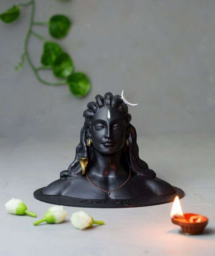 VALUE CRAFTS Divine Magnet Naagraj Idol for Home Temple and Office Decor Decorative Showpiece  -  13.5 cm(Polyresin, Black)