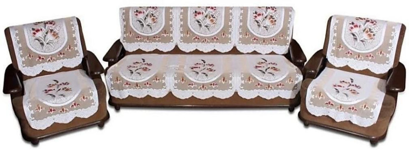 croox Cotton 3+1+1 Seater Sofa Abstract Cover(Pack of 10 Multicolor)