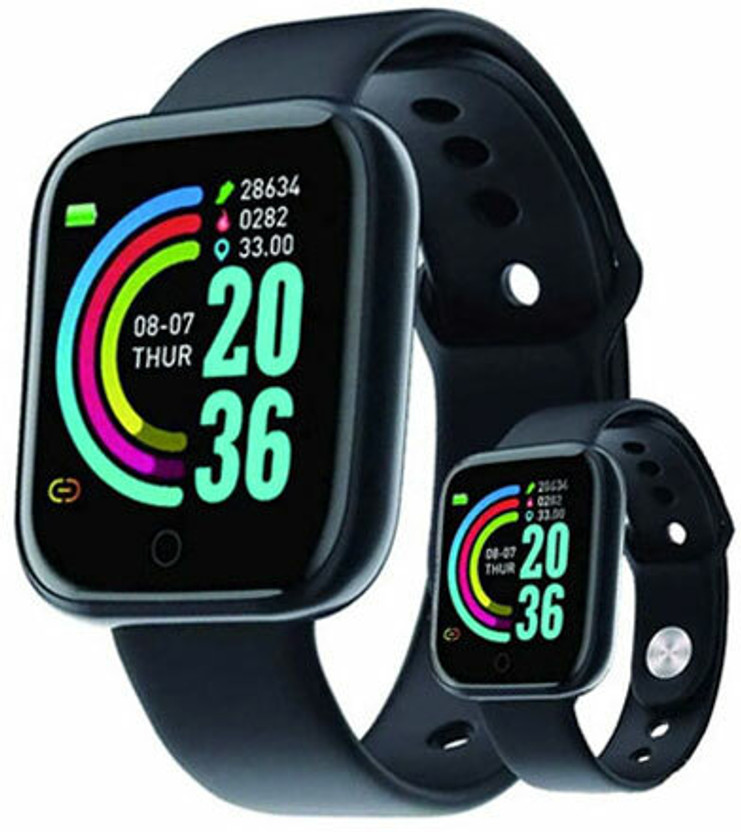 RECTITUDE 100% New Smart Health Tracker Watch Compatible With All Smartphones(Black Strap, Size : FREE)