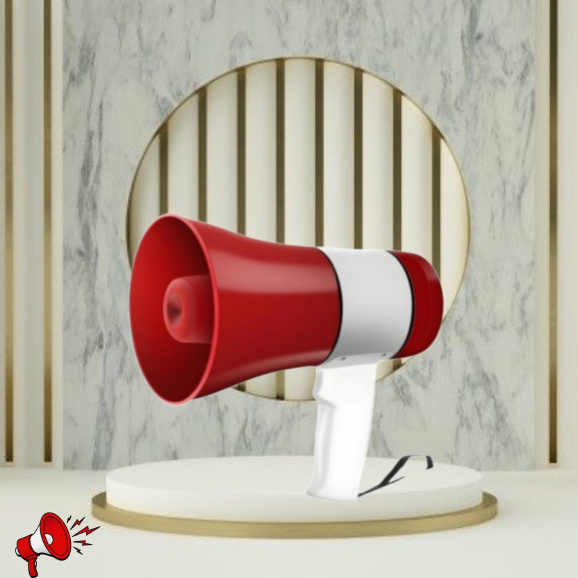 SACRO Handheld Megaphone with Siren, Microphone & Rechargeable for Outdoor EventsB412 Megaphone Portable Megaphone Siren Loudspeaker Function &Long Battery BackupA412 Outdoor PA System(500 W)