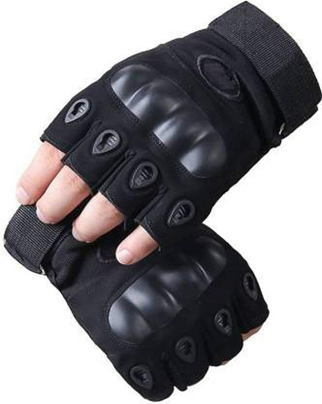 STYLISTY IND Half Finger Anti-Slip Gloves for Men & Women Riding Gloves(Black)
