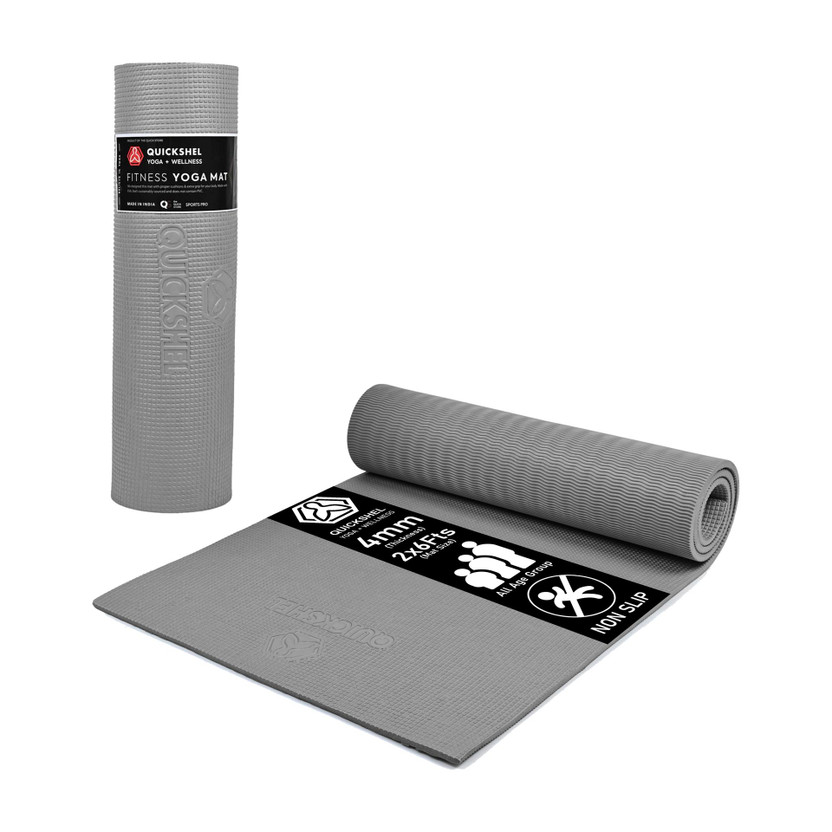 Quick Shel EVA Anti Slip Home Gym Exercise Workout Fitness for Men Women Kids 4 mm Yoga Mat