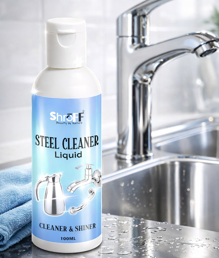 Shroff Shroff Steel Cleaner Liquid for Kitchen Bathroom Shine & Stainless Steel Care Stain Remover(100 ml) - Flipkart Deal