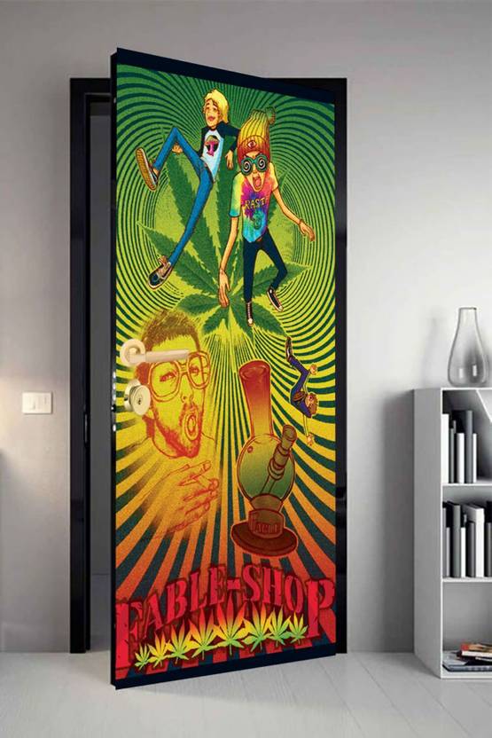 Large VINYL QTH Colourfull Dor7255 Design Door Sticker Price in India