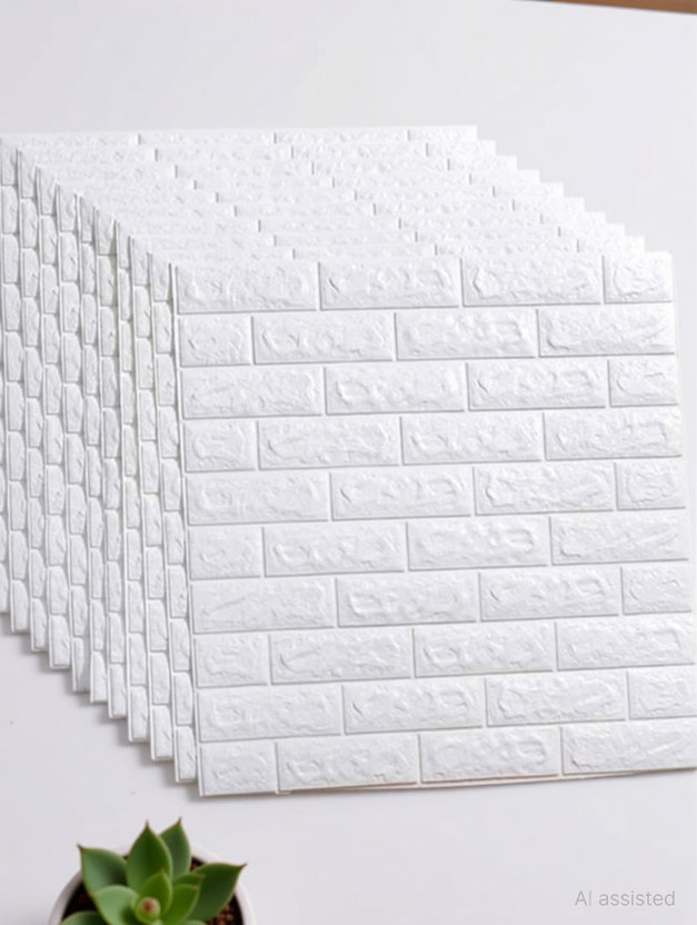Nasmodo 70 cm x 70 cm Decorative Paper, Fabric Wallpaper(White)