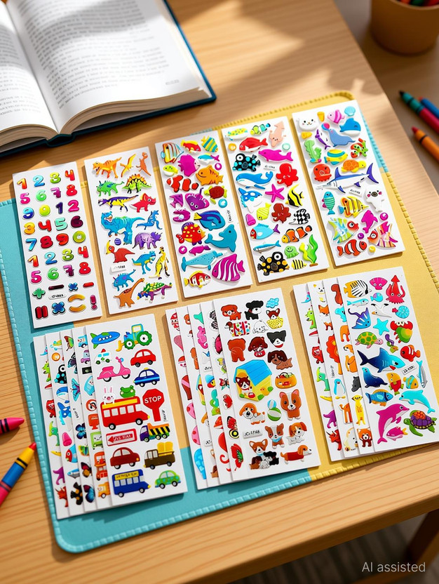 Royals 1 inch 10Sheet 3D Cute Puffy Stickers Funny For Kids On Gifts , Self-Adhesive Self Adhesive Sticker(Pack of 10)