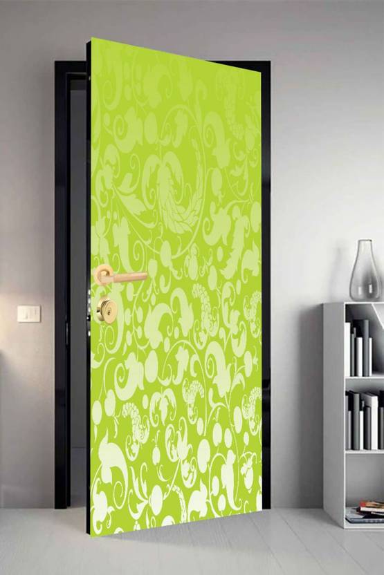 Large VINYL QTH Floral Dor-3255 Design Door Sticker Price in India ...