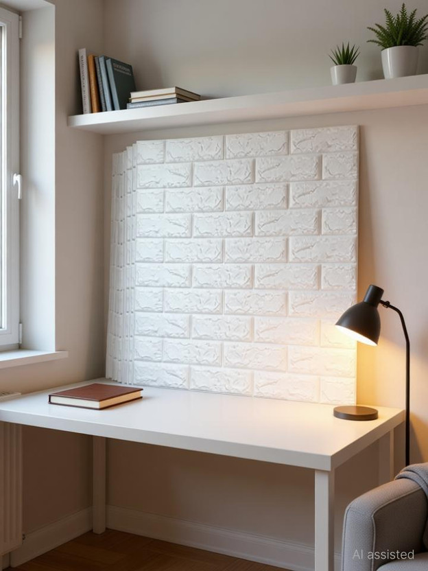 wewell 77 cm x 70 cm Waterproof Decorative Vinyl Wallpaper(White, Pack of 20)
