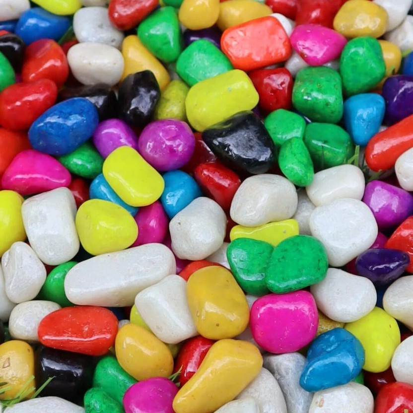 Omiyage Multi-Color Stones Decorative-Perfect for Home Decor,Garden,AquariumDecor(500Gm) Polished Asymmetrical Marble Pebbles(Multicolor 500 g)