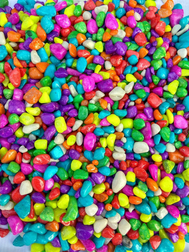 SHOORAAY Multicolor Stones for Home, Outdoor Decoration, Art & Craft, Garden, Lawn Painted Oval Marble Pebbles(Multicolor 1 kg)