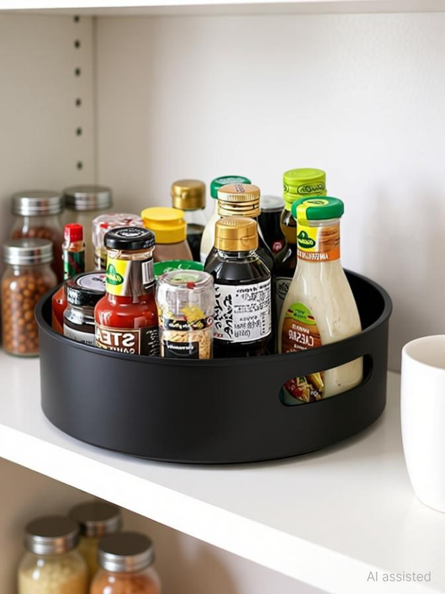 Suprita Shelf Organizers(Black, Plastic)