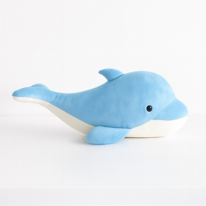 Toyingly Plush Dolphin Soft Toy, Light Blue and White, Stuffed Animal - 30 cm  - 30 cm(Blue)