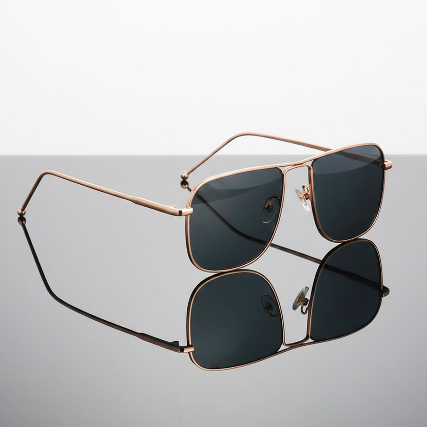 DKERAOD Aviator, Retro Square Sunglasses(For Men & Women, Black)
