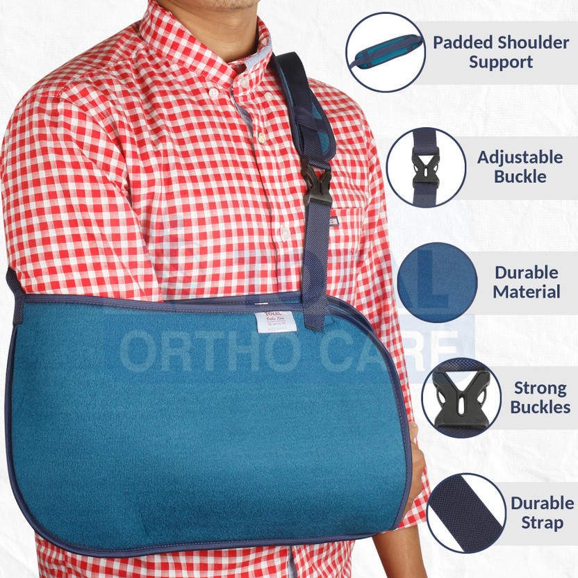 Total Ortho Care Arm Sling Pouch Arm Support(Blue)
