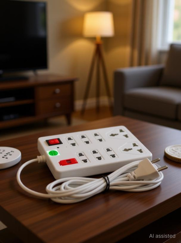 Vimla CB_1460 A Extension Board Surge Protector 8 Socket Extension Boards 8  Socket Extension Boards(White, 2.5 m)