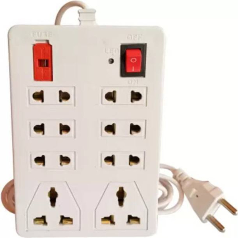 Vimla CB_1450 Mini Strip Extension Cord 8+2|(Cord Length:- 2m)8 Socket Extension Board 8  Socket Extension Boards(White, 2.5 m)