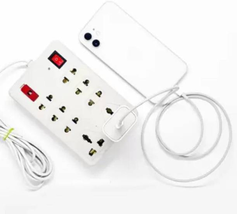 Vimla CB_1454 One Plush Eight Extension Board 8 Socket Extension Boards 8  Socket Extension Boards(White, 2.5 m)
