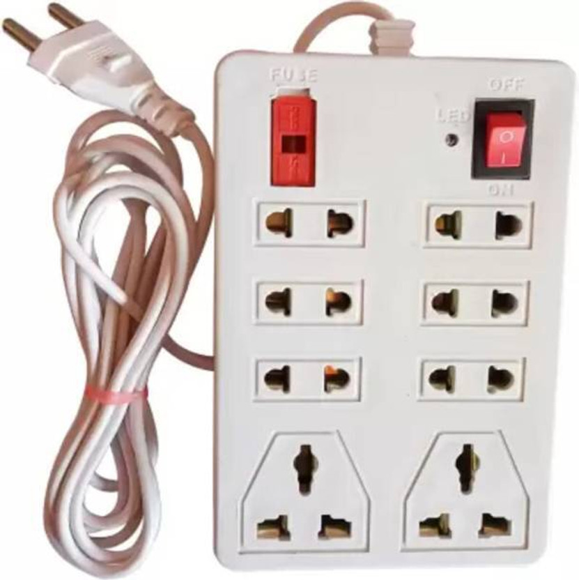 RAMKM CB_1467 One Plush Eight Extension Board 8 Socket Extension Boards 8  Socket Extension Boards(White, 2.5 m)