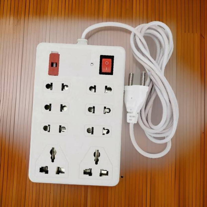 Eels CBB_995_C_549 6 Two Pin Socket + 2 Three Pin Socket 8 Socket Extension Board 8  Socket Extension Boards(White, 2.5 m)