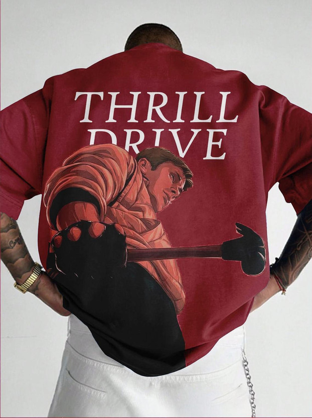 Force Graphic Print Men Round Neck Maroon T-Shirt