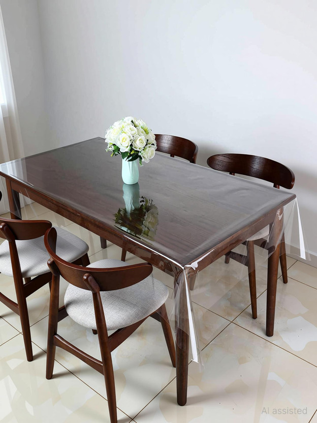 Flipkart SmartBuy PVC 6 Seater Solid Table Cover(Transparent)