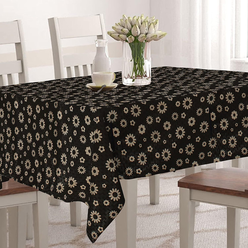 CASA FURNISHING Polyester 6 Seater Floral Table Cover(Brown, Beige)