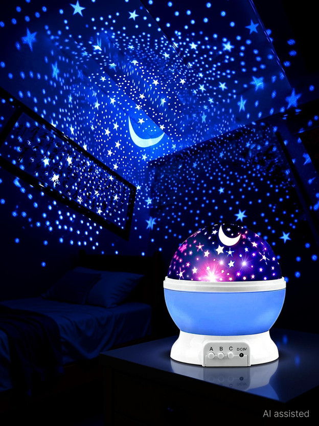 Niavaa Moon Light for Kids Space & Animal World Star Projector 360 Degree Rotation Night Lamp(15 cm, Multicolor)