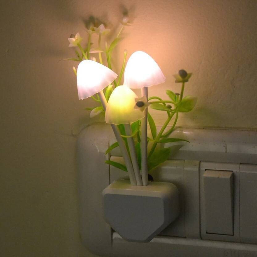 VIRTUAL WORLD Mushroom Lamp Automatic Sensor Light Multi Color Changing Night Lamp Night Lamp(11 cm, White)
