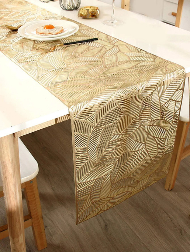 Flipkart SmartBuy Gold 180 cm Table Runner(PVC)
