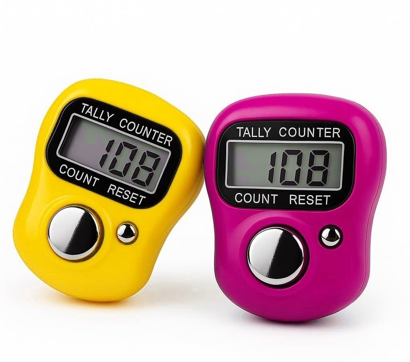 DEGNO tally counter name jaap mala chanting counter name jap counter tasbih Digital Tally Counter(Pink, Yellow Pack of 2)