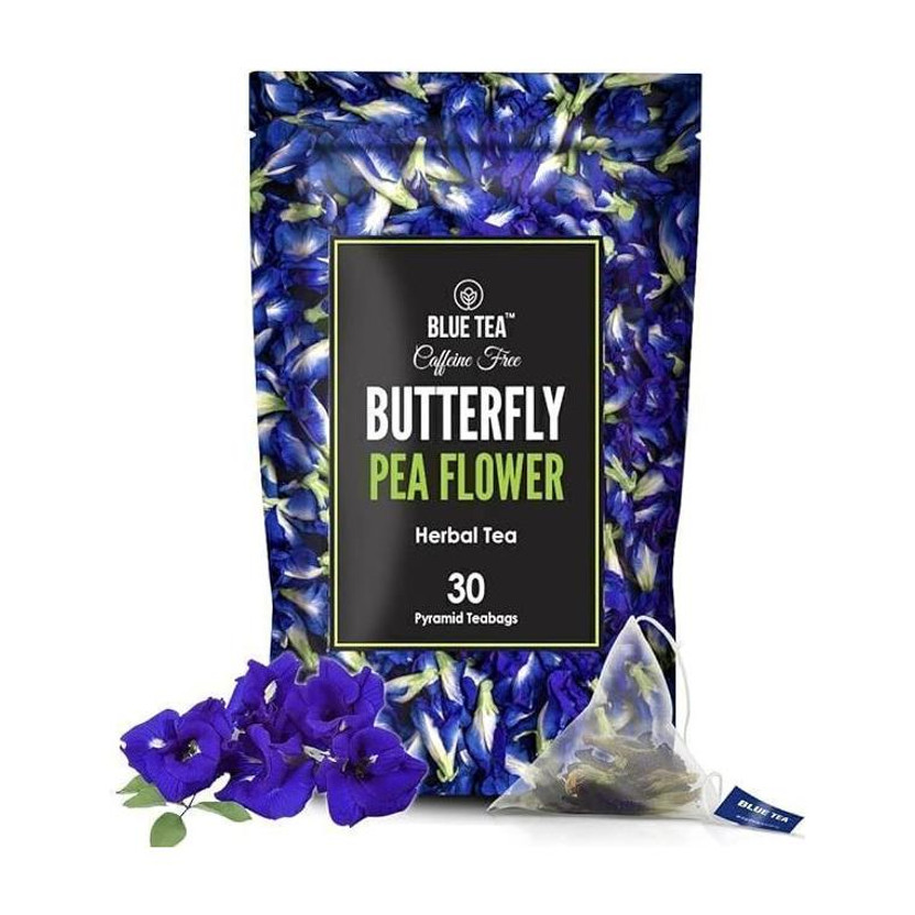 BLUE BLUE TEA Butterfly Pea Flower |ANTIOXIDANT RICH | Caffeine Free Herbal Tea Bags Pouch(30 Bags) - Flipkart Deal