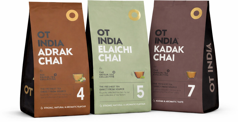 OT INDIA Trail Pack - Adrak, Elaichi, Kadak Chai | Healthy, Energizing Spices, Plain, Cardamom Tea Pouch(3 x 100 g)
