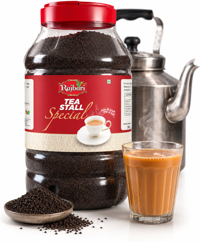 Rajbari Tea Stall Special | 3 Kg | Wholesale Pack | Super Saver | Ideal for Hotel & Cafe Plain, Unflavoured Tea Plastic Bottle(3 kg)